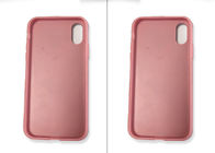 Pocket Back Cell Phone Silicone Cases for iPhone X Case Protecting Pink / Khaki Color